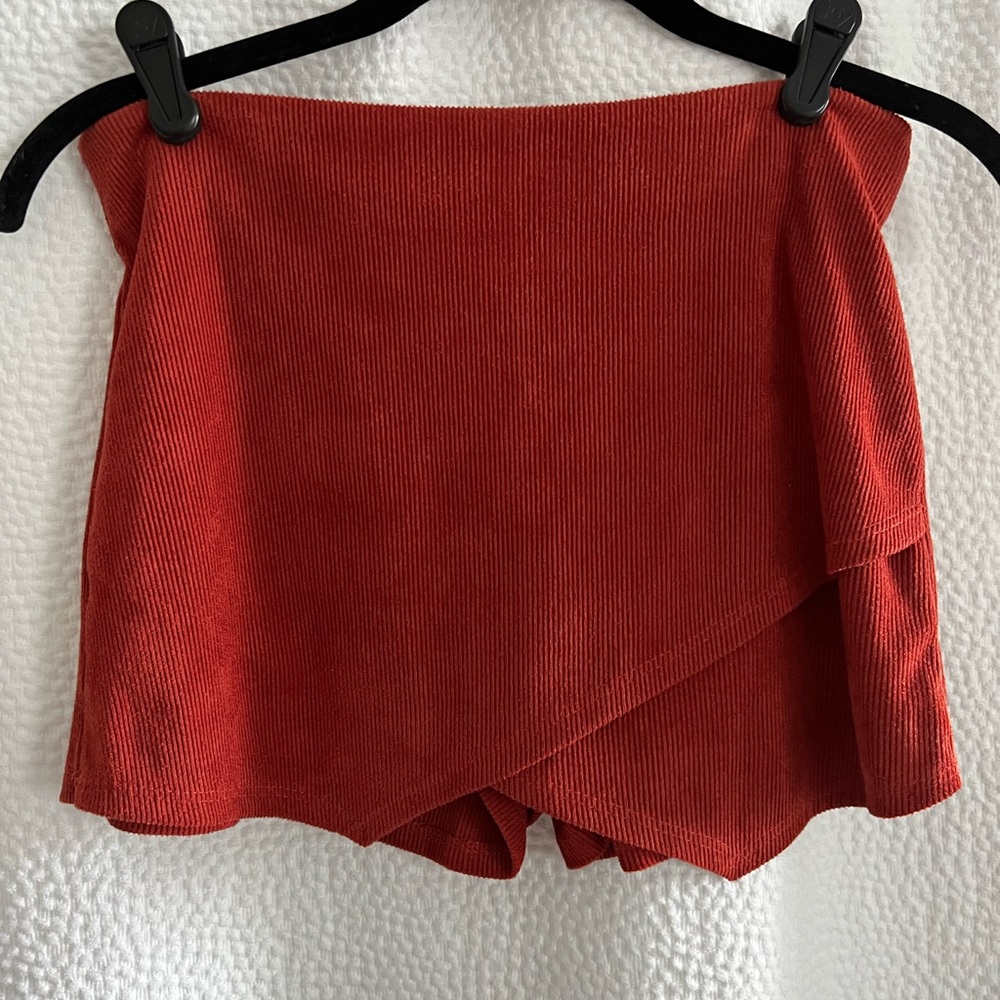 Burgundy envelope skort